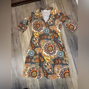 Jude Connally Multicolor Paisley Long Sleeve Dress